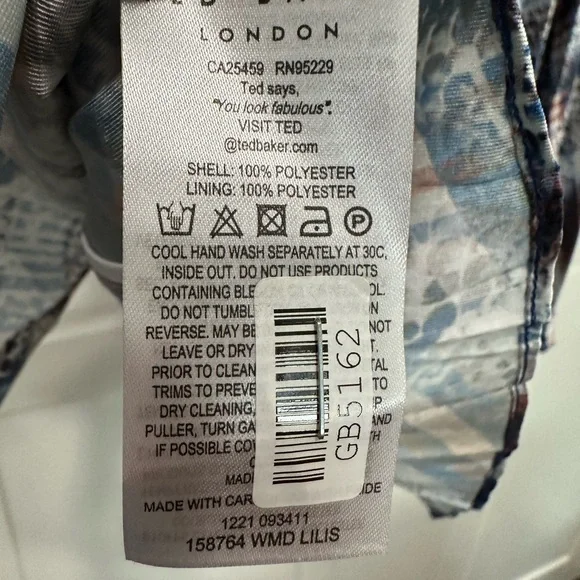 Ted Baker Lilis Quartz Print Midi Dress size 4 (US 10-12) long sleeve - Picture 15 of 15